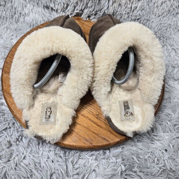 UGG Australia Womens Size 12M Chestnut Brown Slip On Comfort Lambskin Slippers - Picture 4 of 10